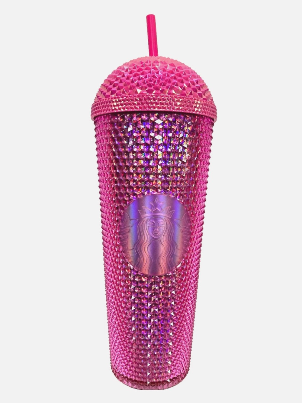 NWT Starbucks Iridescent Pink Domed Studded Tumbler 24oz